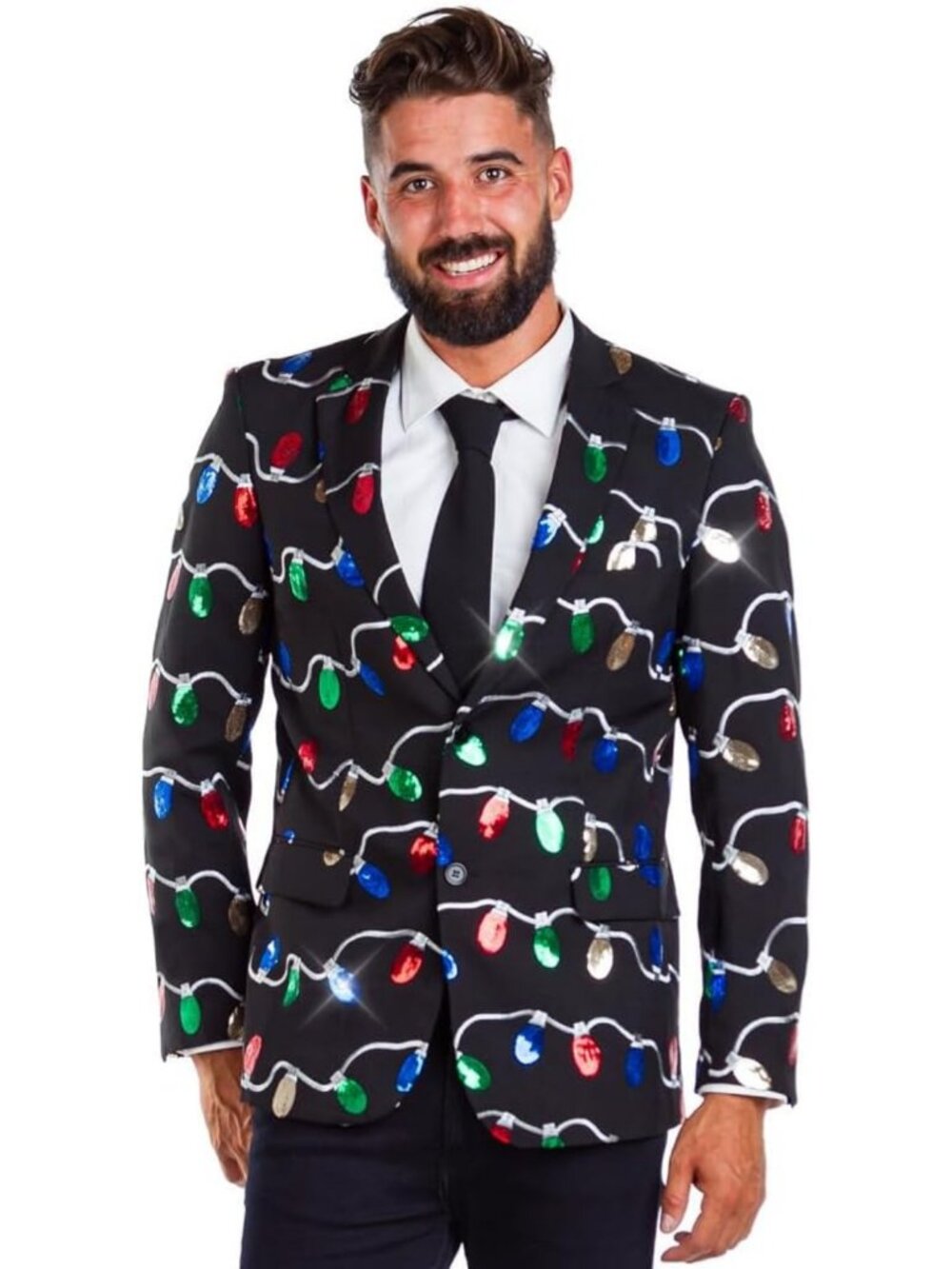 Colorful Allover Sequin Blazer for Men - Shiny Holiday & New Year's Jacket